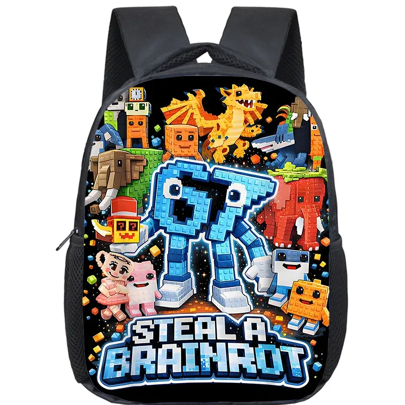 sac à dos orthopédique pour enfants, motif dessin animé, pour la maternelle, pour filles et garçons, avec les chiffres amusants 6 et 7, mochila meme 6 7