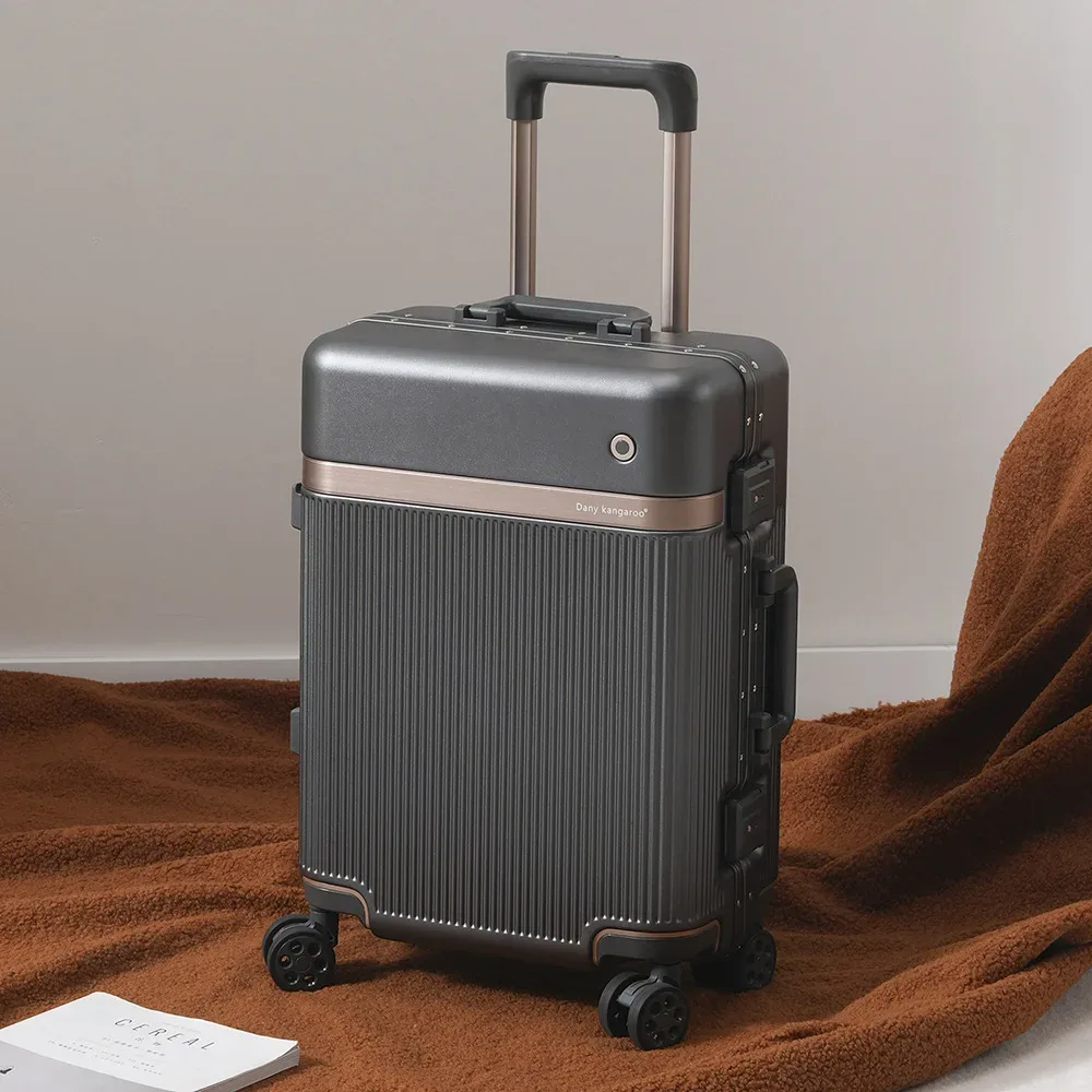 valise de voyage 20/22/24/26 pouces avec roulettes pivotantes, cadre en aluminium multifonctionnel, bagage à main en pc