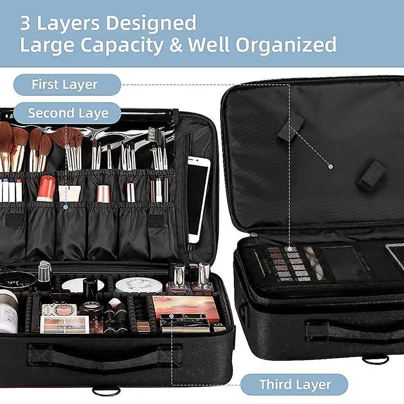 étui à pinceaux de maquillage, sacs de maquillage, valise de maquillage professionnelle complète pour femmes, vanité maleta maquillaje, boîte de rangement d'outils pour ongles