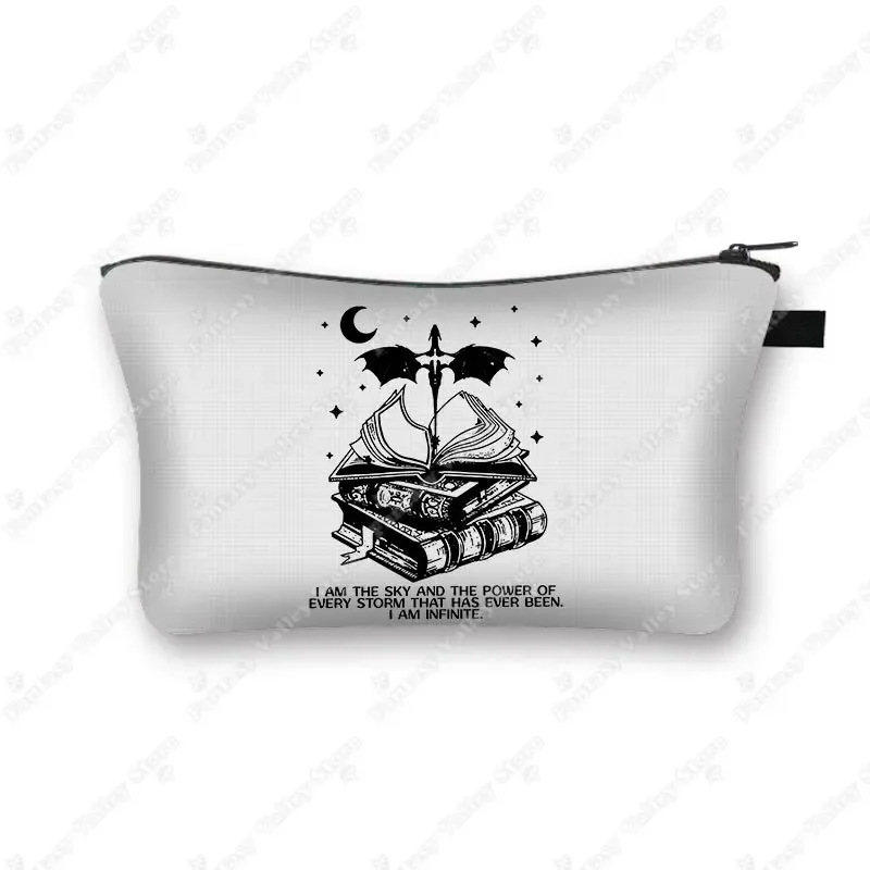 trousse toilette toile noire motif fleurs bleu rose voyage décontracté cosmétiques maquillage sac portable