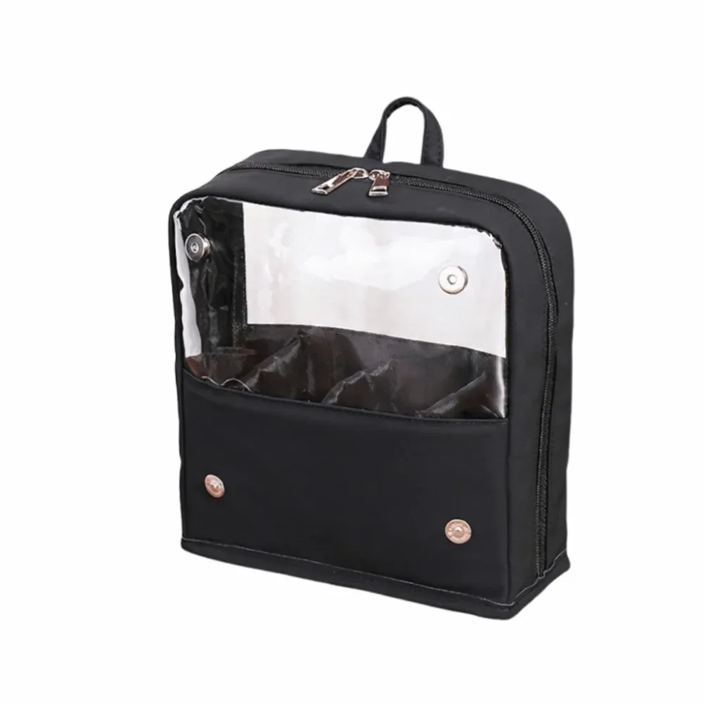 trousse de maquillage transparente imperméable, grande capacité, design autoportant, avec séparateurs à fermeture éclair