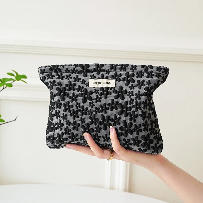 sac de maquillage à fleurs colorées pour femmes, grande capacité, sac de rangement portable pour changement de cosmétiques, trousse de toilette de voyage, sac de doublure de banlieue