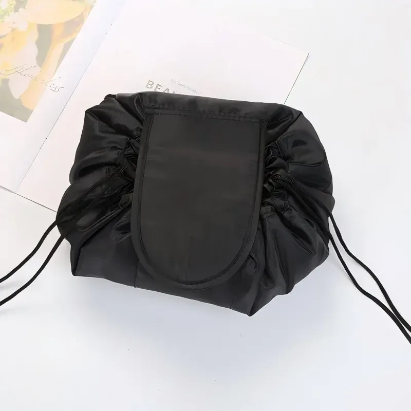 sac à cosmétiques à cordon de serrage pour femmes, pochette de rangement de maquillage de voyage portable et étanche, étui de rangement de beauté pour articles de toilette féminins