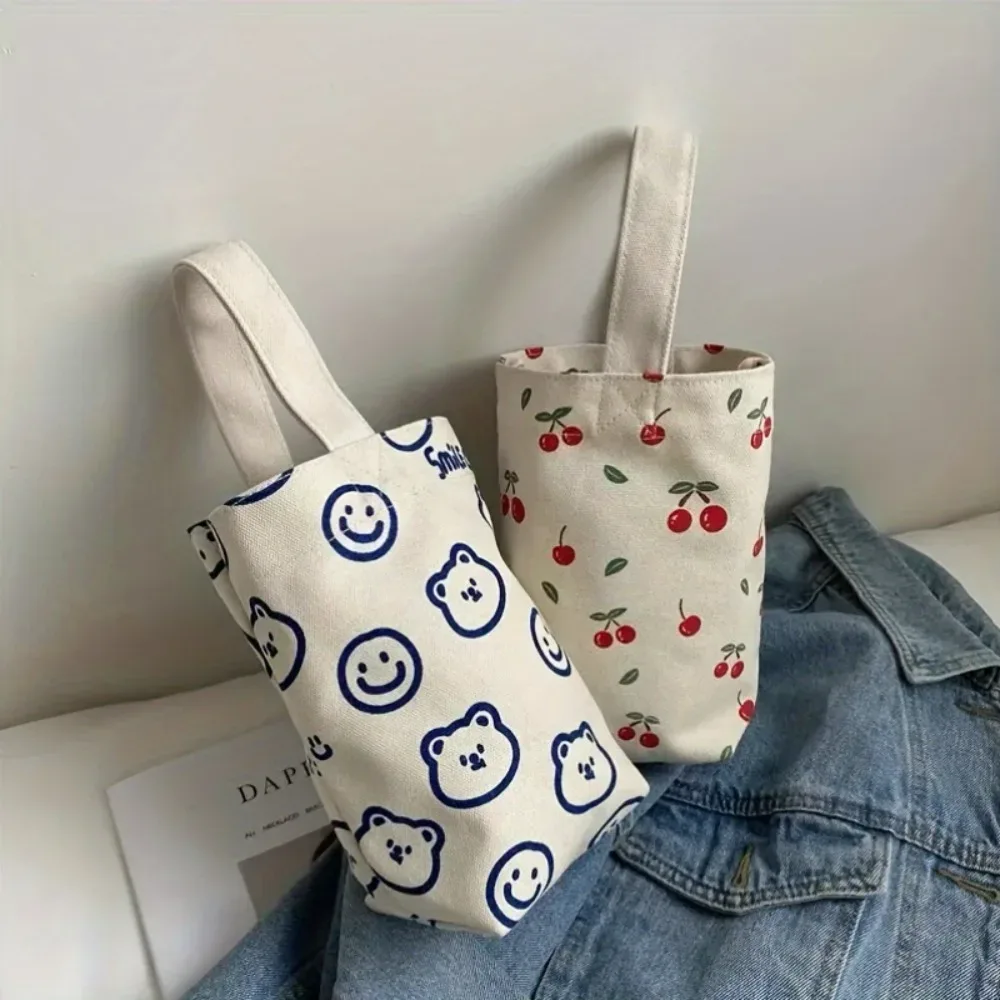 sac fourre-tout à fleurs cerises, mignon et de grande capacité, parfait pour les bouteilles d'eau, les courses, les voyages en plein air