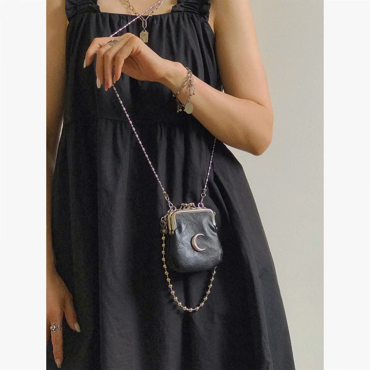 croissant design-mini sac à main trois en un pour femmes, sac à bandoulière, pochette portefeuille, mode pour dames