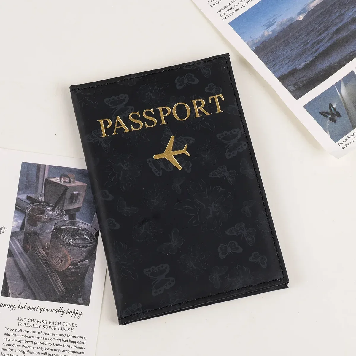 étui de couverture de porte-passeport de voyage imprimé léopard pour femmes, couverture de passeport de billet de carte en cuir pu, accessoires de protection