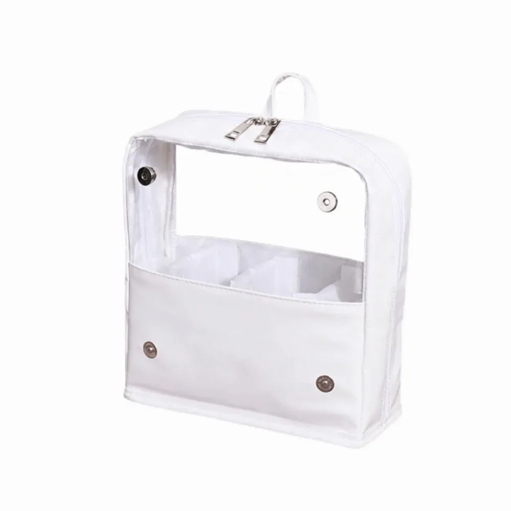trousse de maquillage transparente imperméable avec fermeture éclair, grande capacité, poignée et conception autoportante