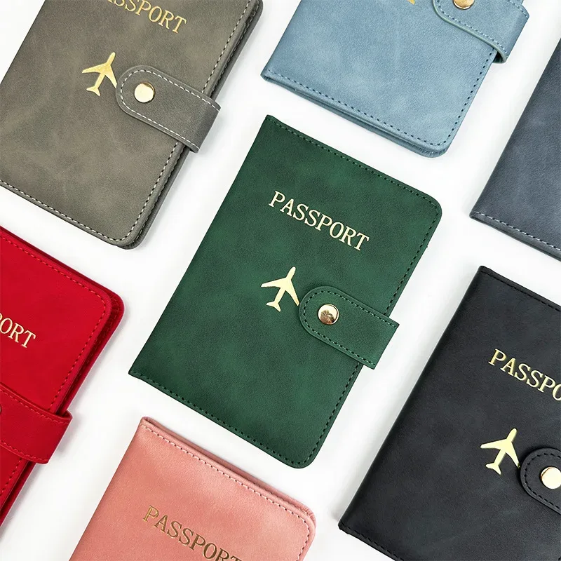 couverture de passeport à loquet d'avion unisexe, couverture de passeport de voyage, porte-carte d'identité, porte-carte de crédit, porte-passeport, accessoires de voyage