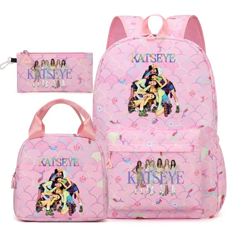 sac dos polyester motifs groupe filles poignée supérieure glissière capacité 20 35 litres unisexe couleurs rose clair violet bleu clair