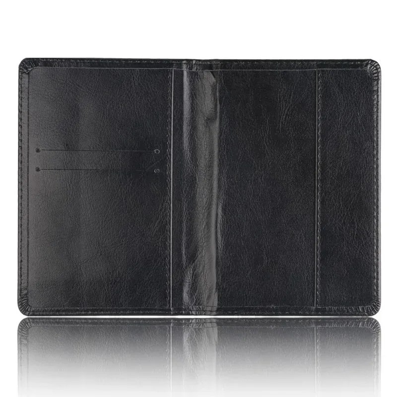 porte-passeport unisexe en cuir pu, étui à documents de voyage avec fentes multi-cartes, housse de protection simple pour hommes et femmes