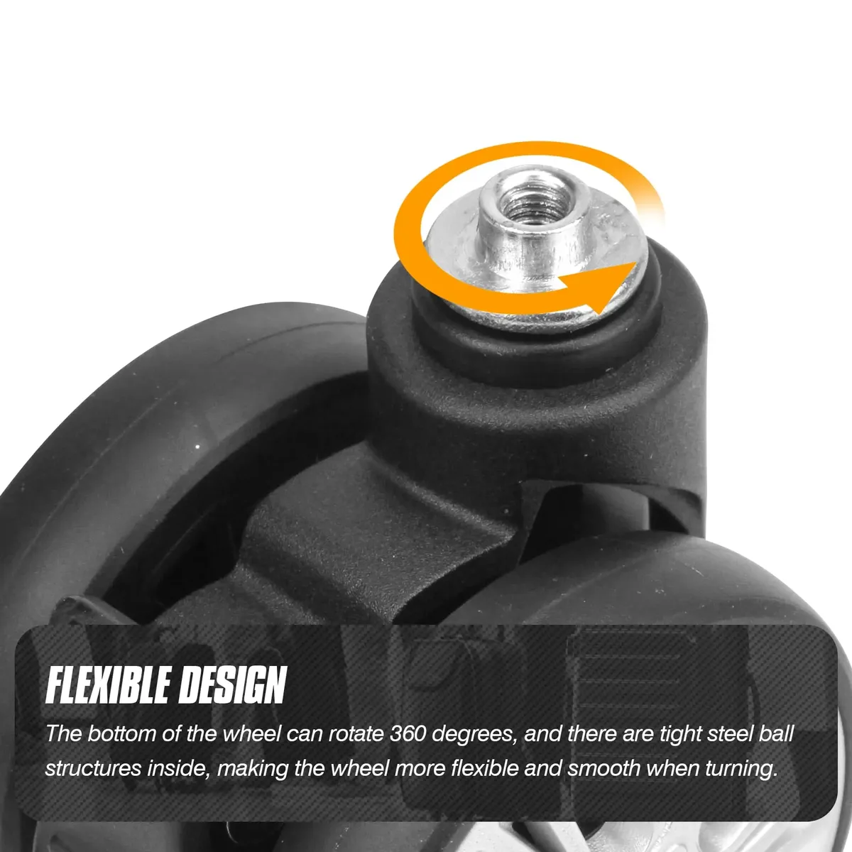roue remplacement bagage frein flexible conception silencieuse diamètre 55mm rose doré rechange accessoire voyage