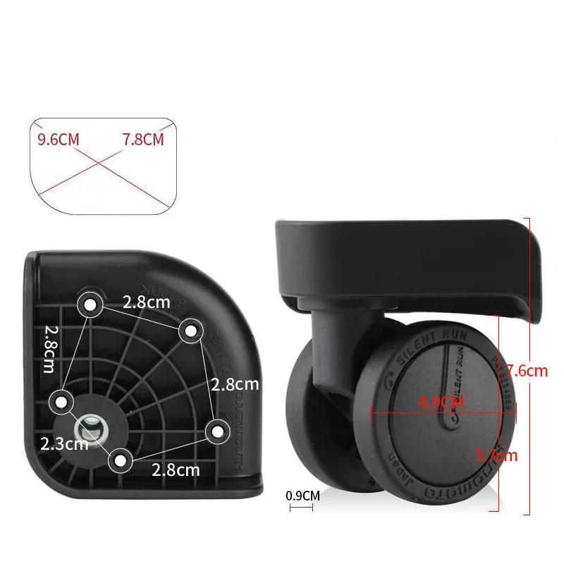 pièces de rechange pour valise hinomoto bt2mj02, roues universelles, accessoires de réparation de bagages, silencieux, lisses et durables