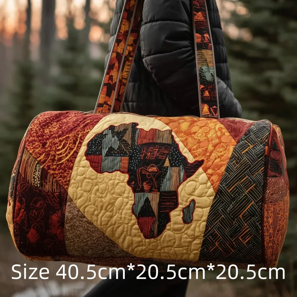 sac de voyage 3d matelassé afrique pour femme, sac de week-end bohème avec imprimé carte des femmes africaines, bagage cabine, sacs de festival uniques