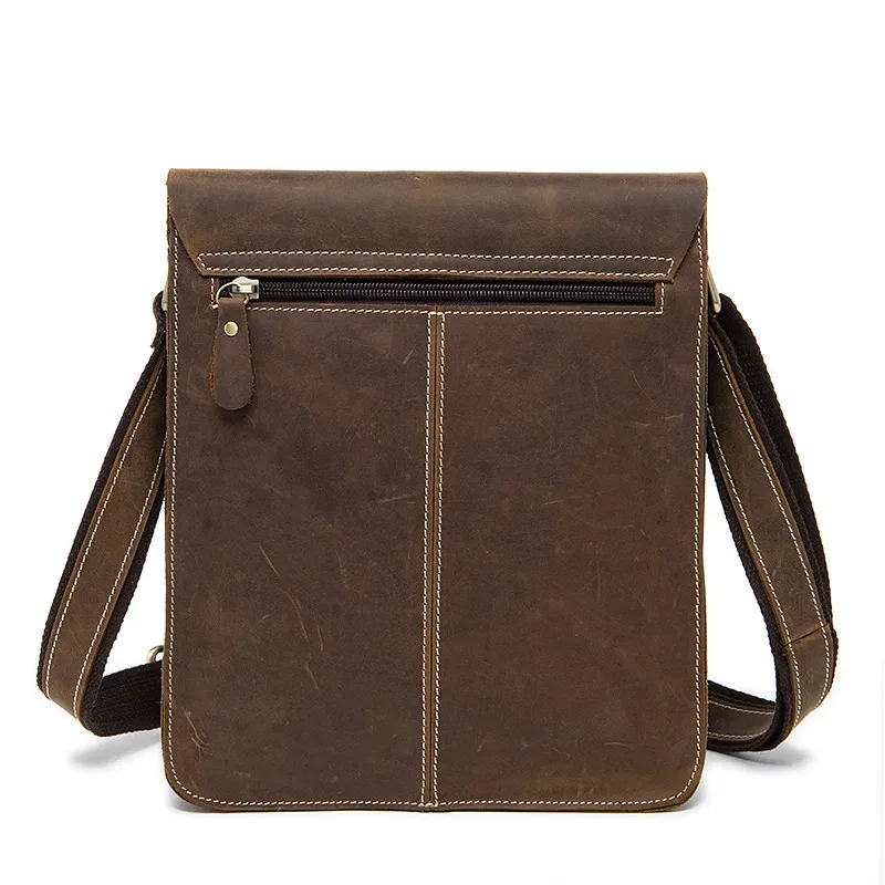 sac à main en cuir véritable pour hommes, fil fou cheval, sacs rétro mode, épaule vintage vache, sacoches, mallette d'affaires