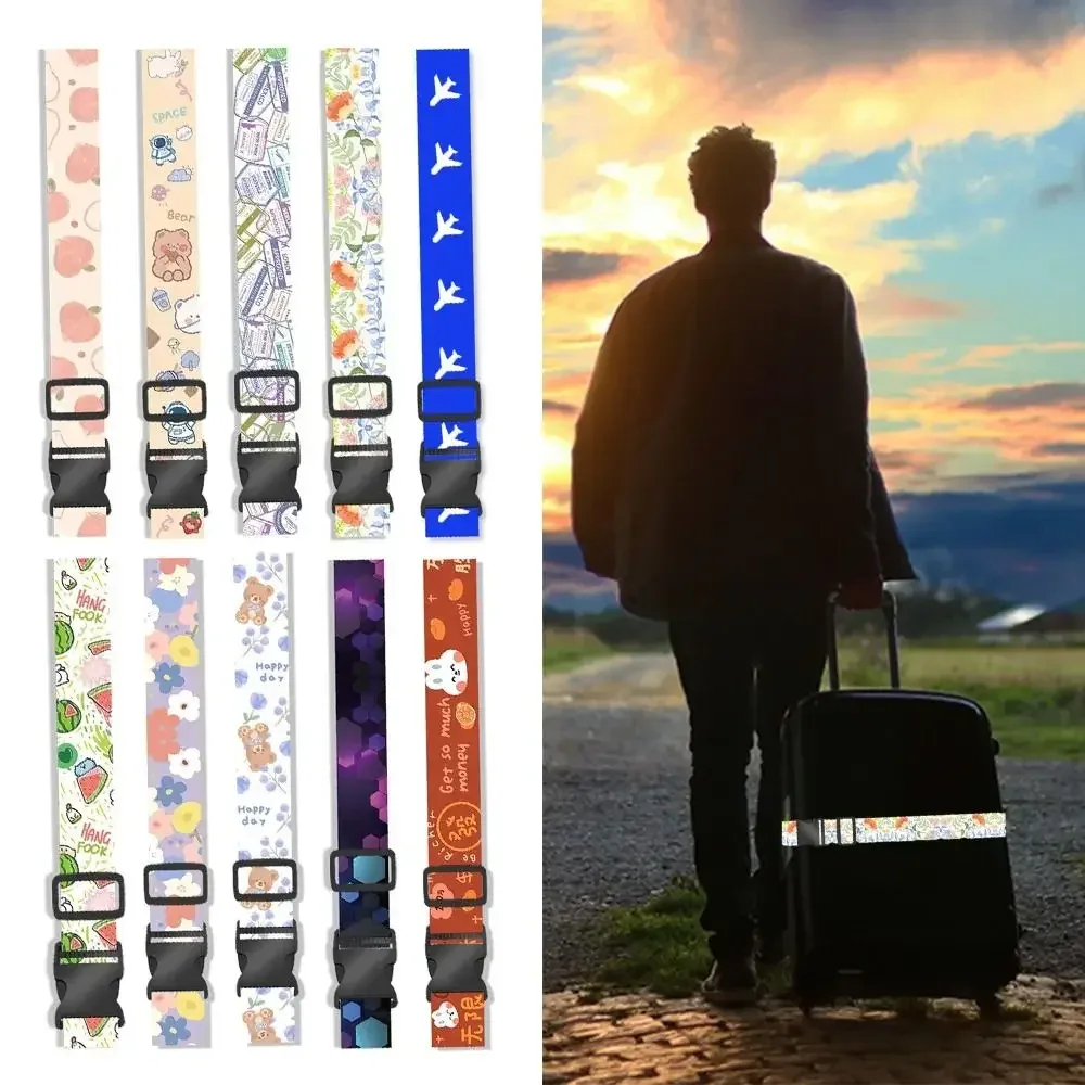 sangle de bagage en fibre de polyester, élastique et réglable, ceinture de fixation pour bagages, anti-perte, anti-vol, ceintures de valise, voyage