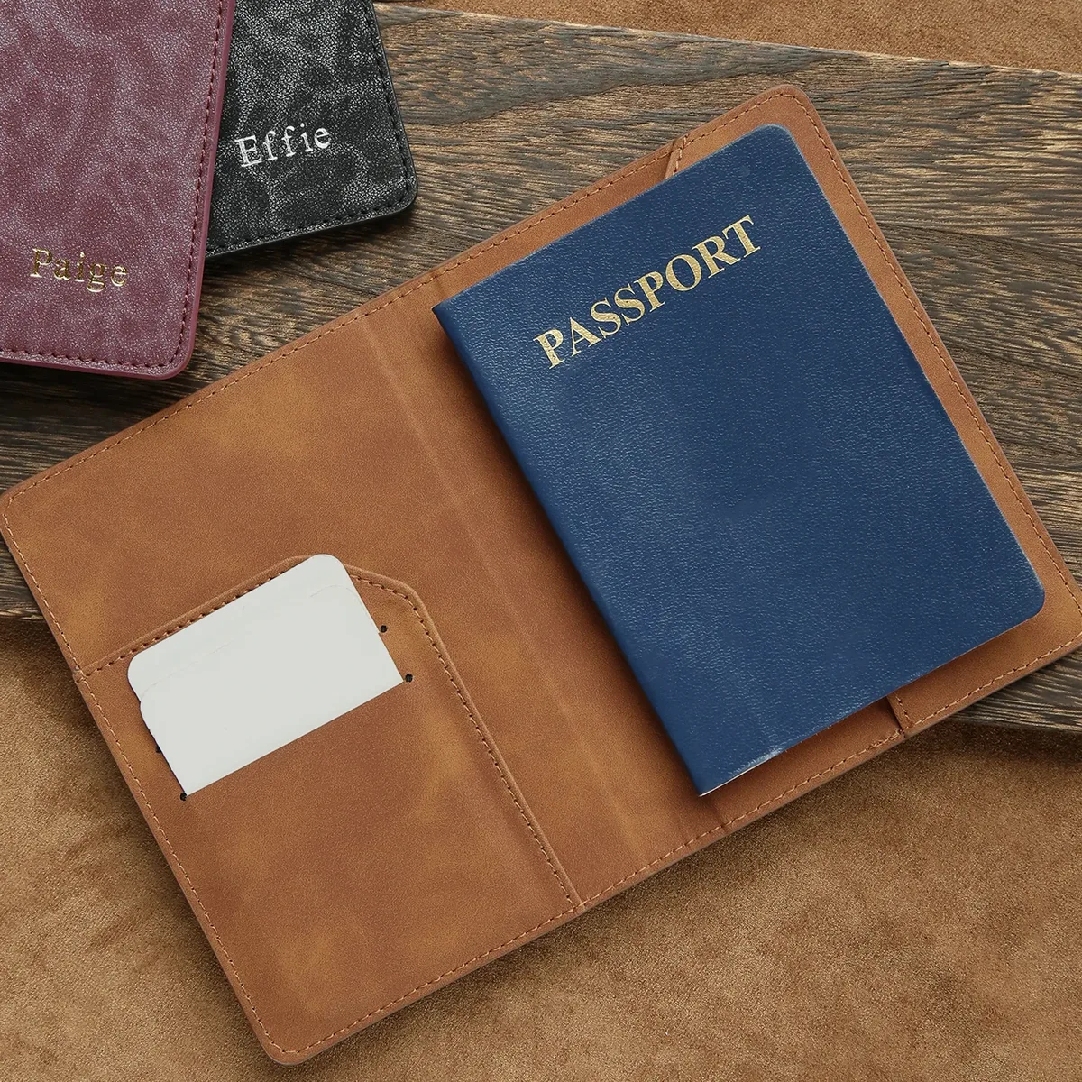 porte-passeport personnalisé avec motif léopard, couverture de passeport personnalisée avec impression, accessoires de voyage chics faits à la main, cadeau