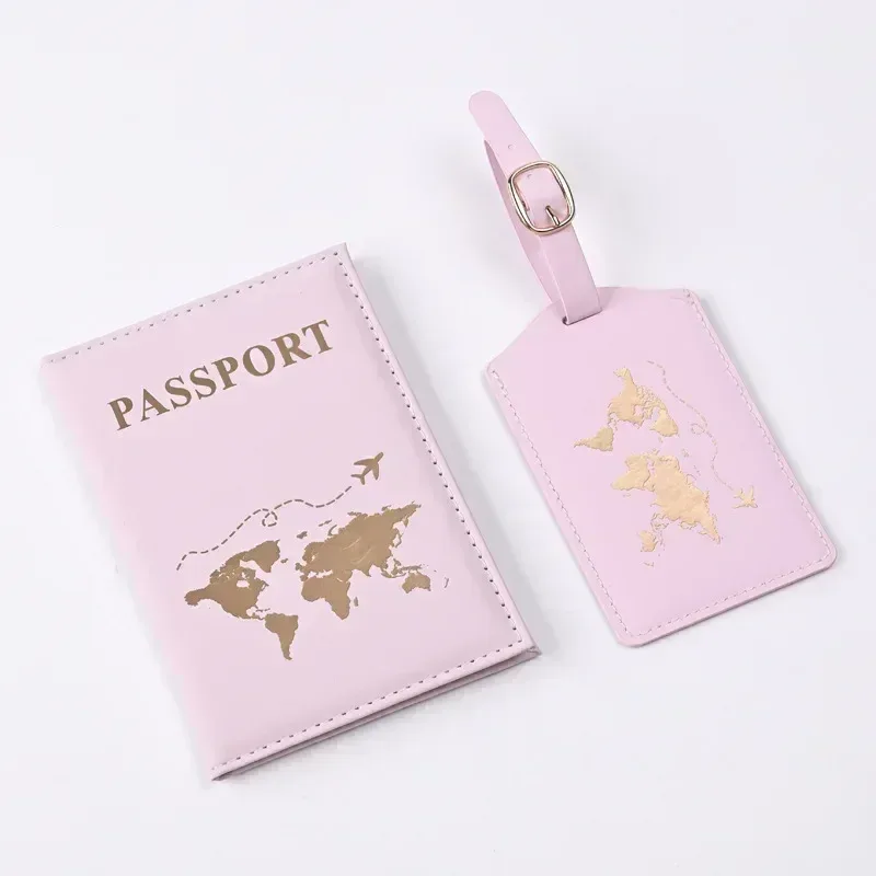 ensemble de porte-passeport de voyage pour femmes et hommes, housse de protection pour passeport de voyage, sacs étiquettes de bagages, accessoires de voyage