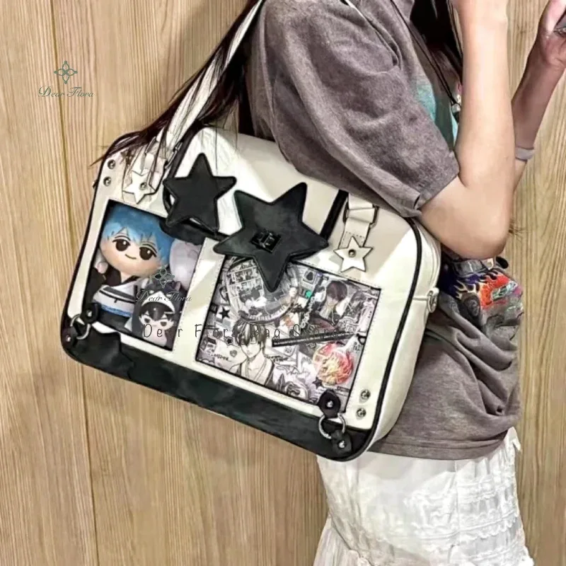y2k tendance étoile ita sac lolita fille poche transparente femmes bricolage affichage sac à bandoulière mode sac à bandoulière mignon sac à main sac à main