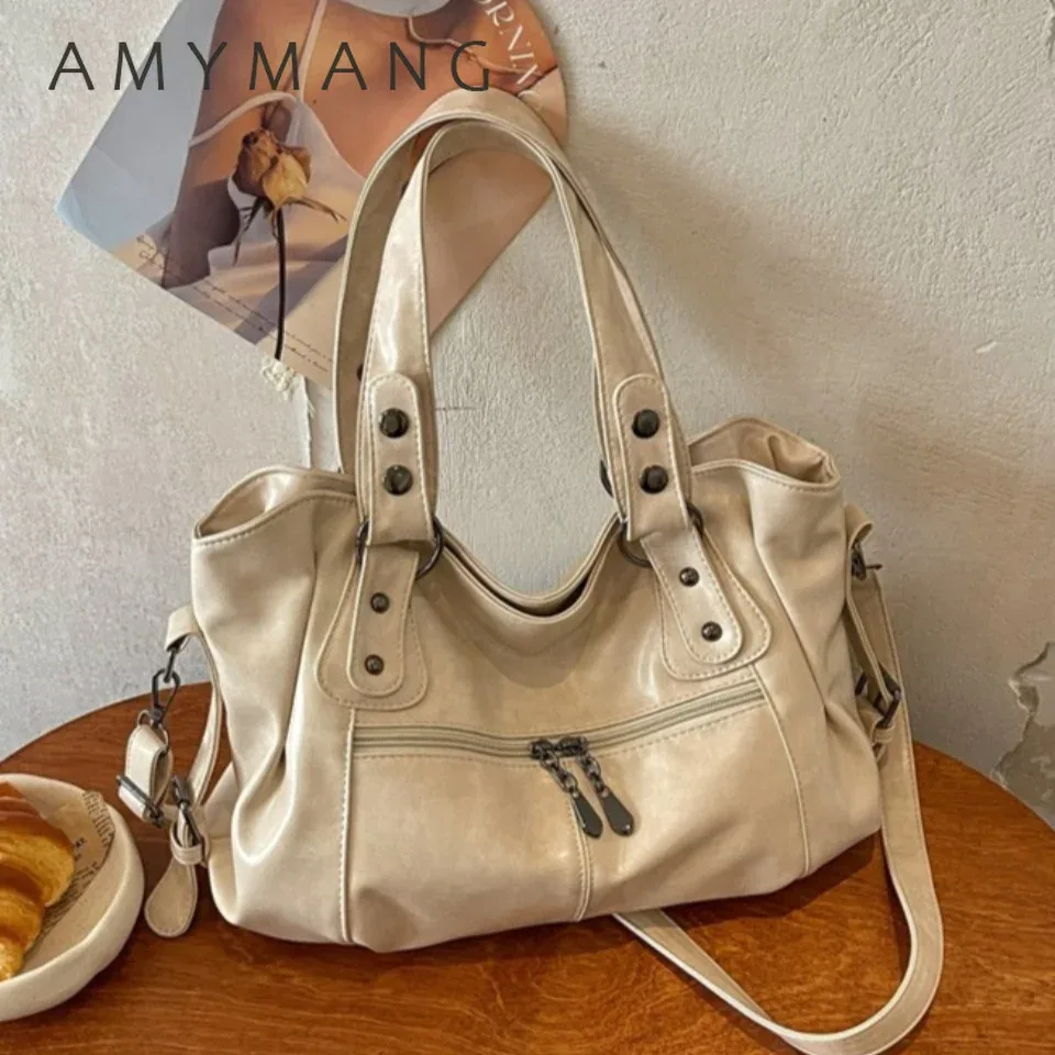 sac à bandoulière de luxe pour femme 2026, nouveau sac décontracté à porter en travers du corps, sac à main quotidien pour femme, grande capacité, sac fourre-tout en cuir pu souple