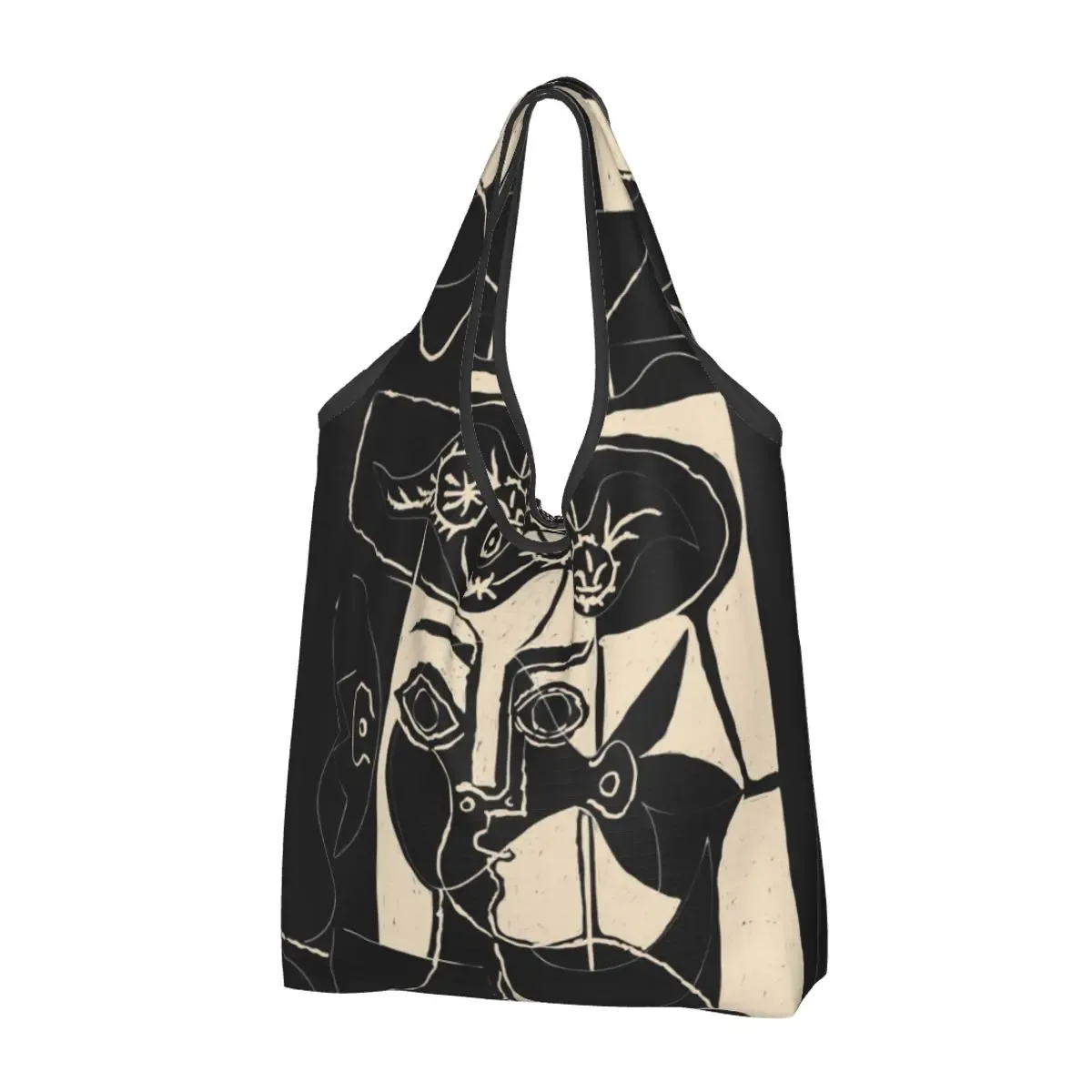 personnalisé drôle espagne pablo picasso guernica shopping sac fourre-tout portable épicerie shopper sac à bandoulière