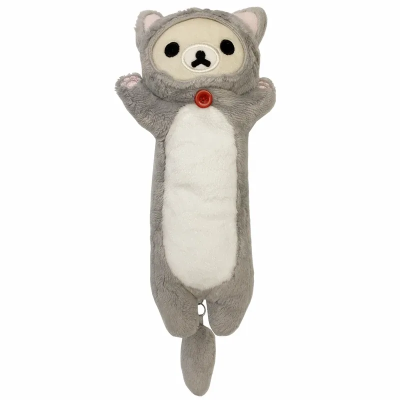 Étui à crayons en peluche Rilakkuma Cat, trousse à crayons pour filles, sac à crayons, dessin animé Kawaii, étuis à crayons mignons pour l'école