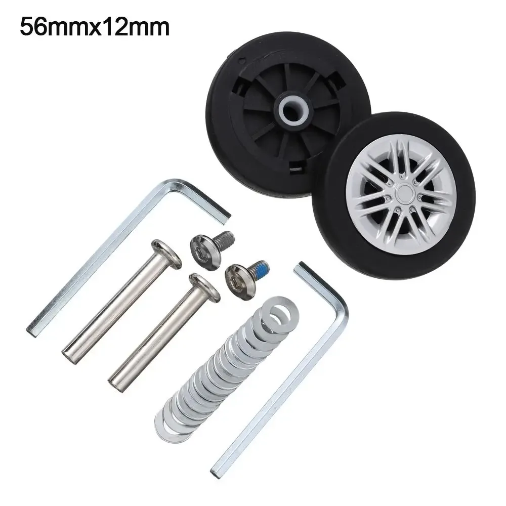 roues de remplacement avec vis pour valise de voyage, kit de réparation d'essieux, roulette silencieuse, bricolage, 2 pièces
