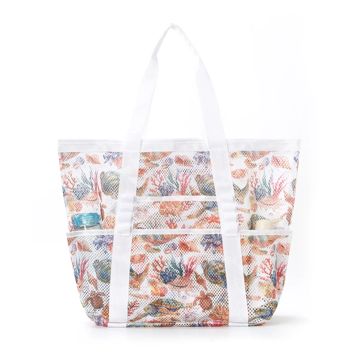 sac fourre-tout en maille respirante multi-poches de grande capacité, à séchage rapide, sac de rangement multi-compartiments pour articles de sport et de natation