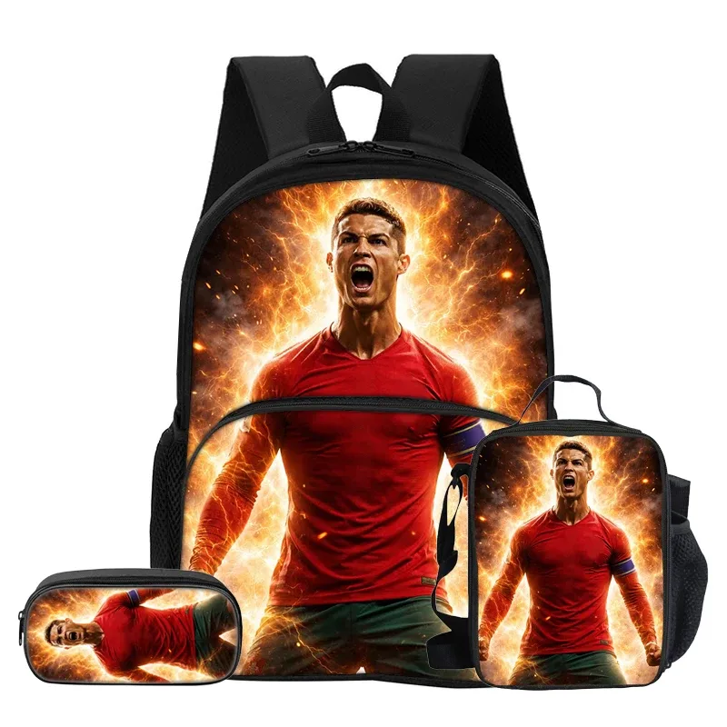 sac dos nylon noir motif football dynamique bandoulière arquée fermeture éclair integree informatique unisexe voyage
