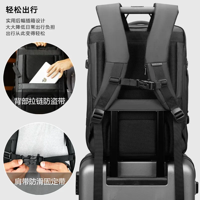 mark ryden 17 pouces sac à dos pour ordinateur portable imperméable homme sac usb recharge multicouche espace voyage homme sac anti-vol mochila