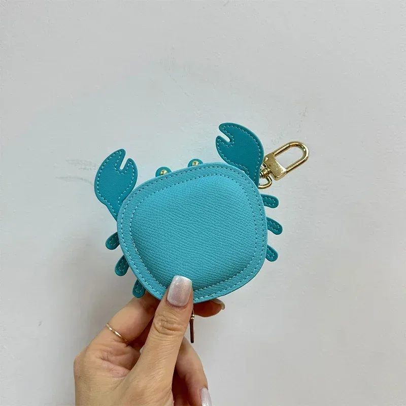 porte-monnaie crabe en cuir microcarence, mini portefeuille, maquillage, sac de rangement pour écouteurs, cartable, sac à main pendentif, accessoires de charme