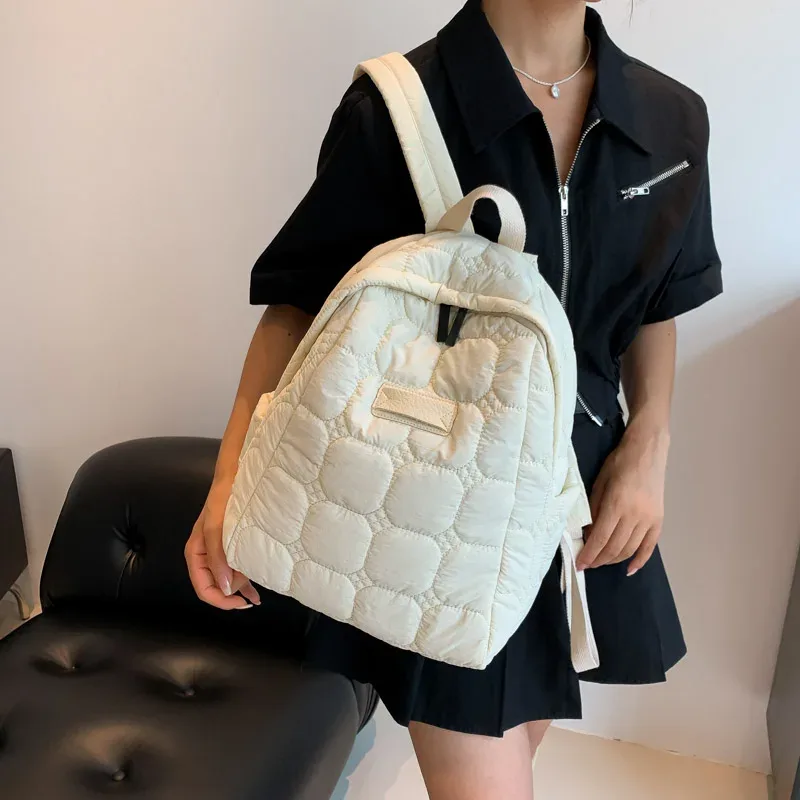 sac à dos ultraléger en coton pour femme, sac à dos scolaire, sac de voyage léger, tendance de la mode, espace chaud vers le bas, hiver