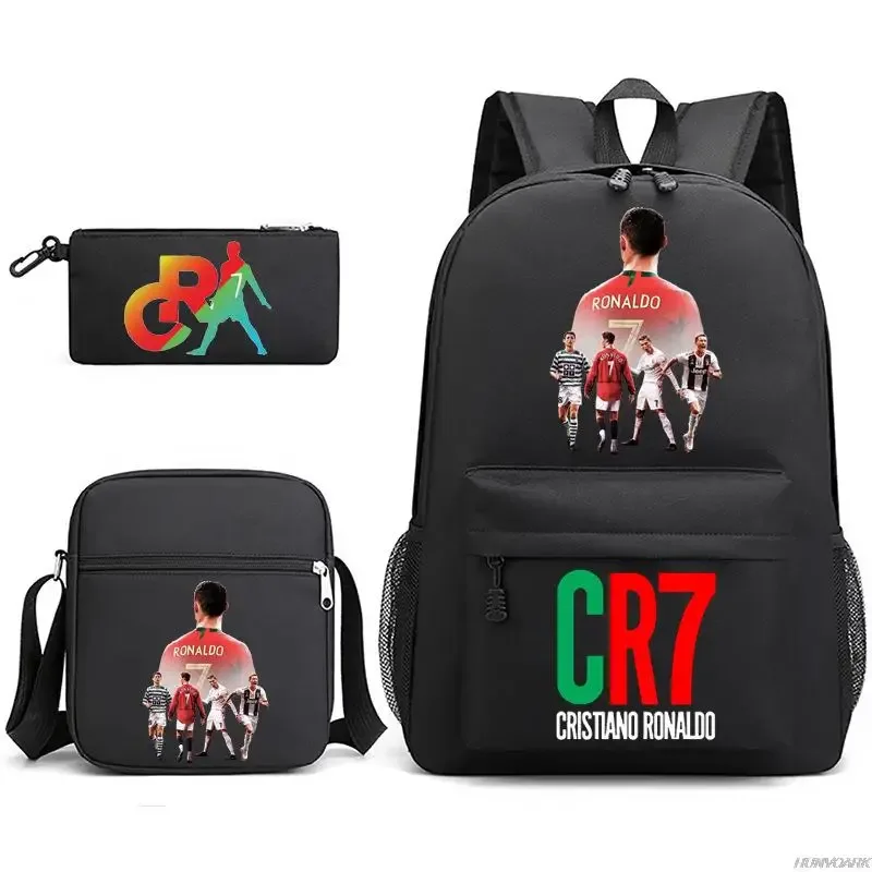 sac dos oxford université appliques cristiano ronaldo motifs galactiques ligne bleue pochette bandoulière noire vert rouge voyage étudiant
