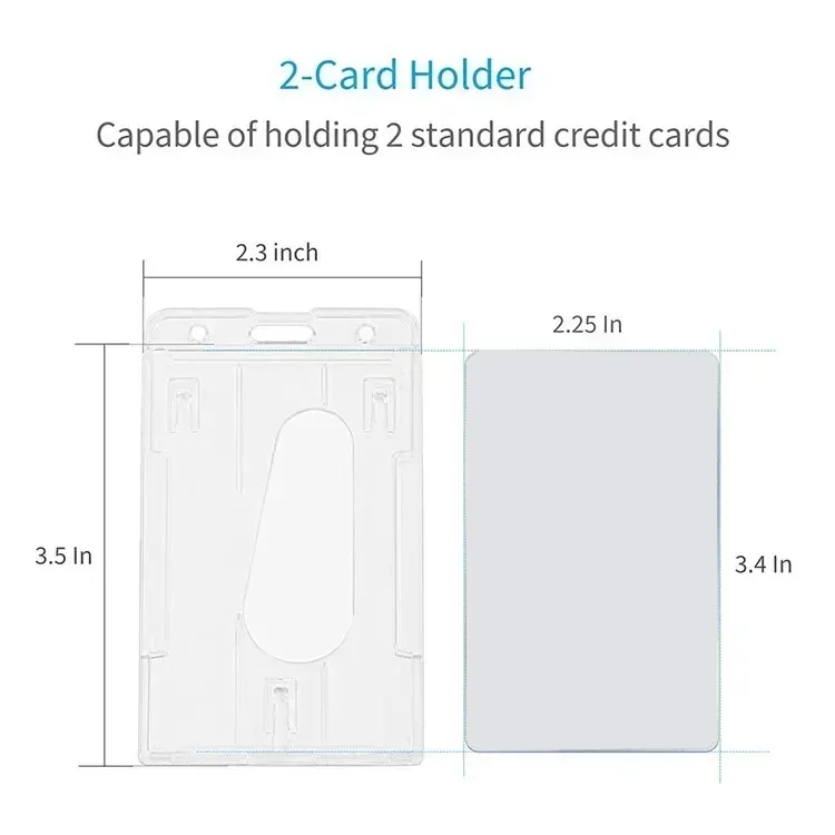 fentes pour cartes transparentes, porte-badge pour étiquette d'identification, avec bobine de badge, organisateur de rangement pour cartes, étui pour cartes de travail pour passe des employés
