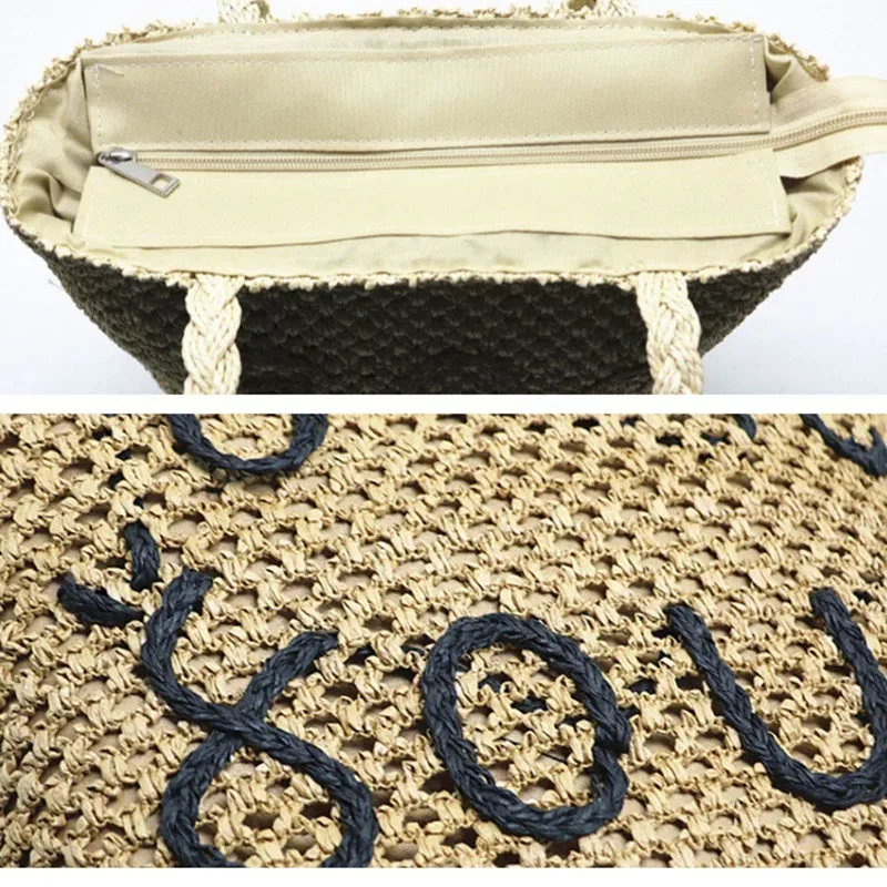 nouveau sac à bandoulière en paille tressée xmessun pour femme, sac de voyage décontracté de grande capacité pour la plage et les vacances, style créateur de mode