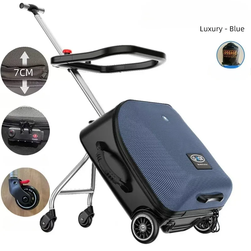 valise à roulettes pour enfants paresseux, bagages à roulettes pour bébé, boîte de scooter, nouvelle version améliorée, 20 pouces
