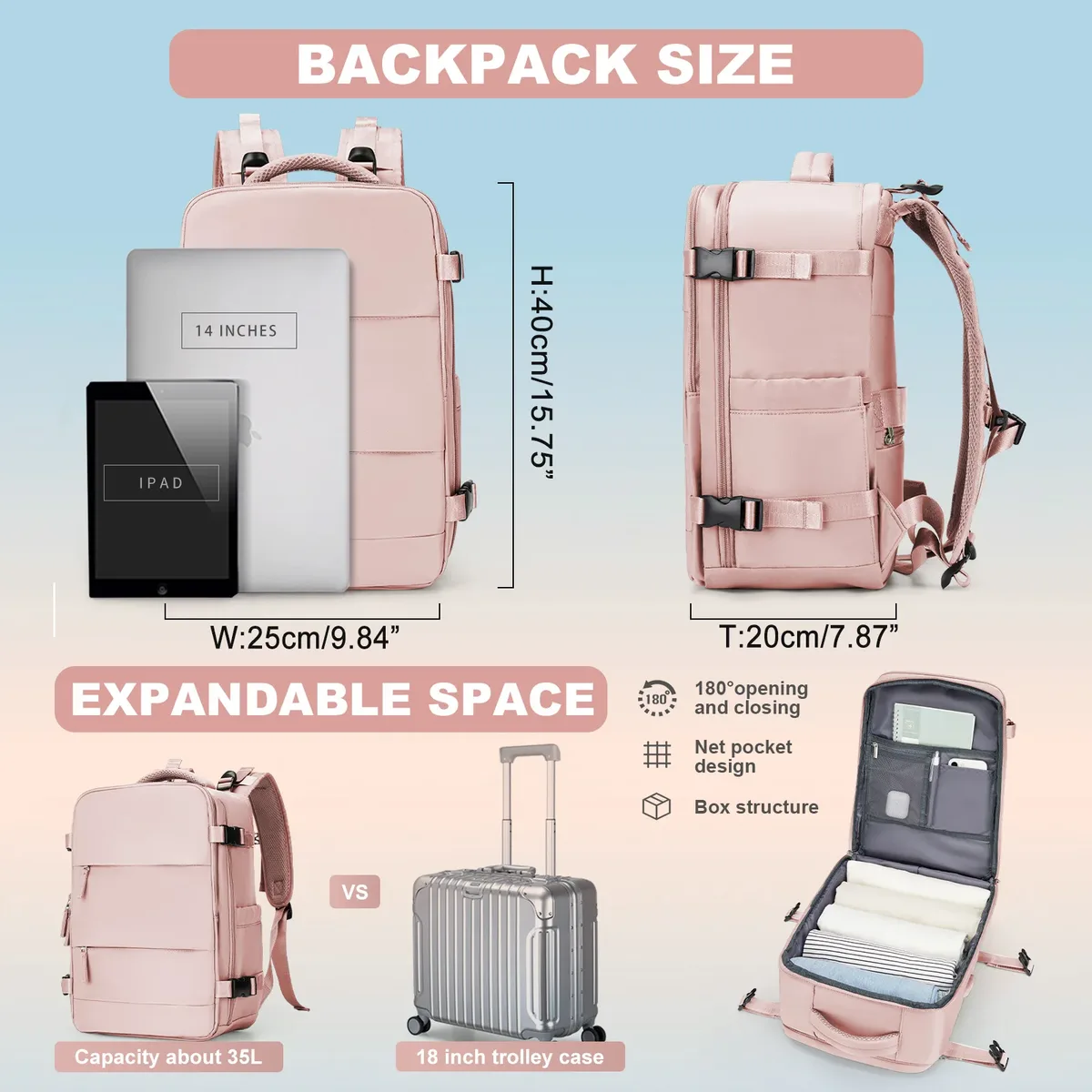 sac à dos pour femme, sac à dos pour cabine d'avion, sac à dos de voyage pour avion 40x20x25, sac à dos imperméable, sac à dos pour ordinateur portable, sac à dos scolaire