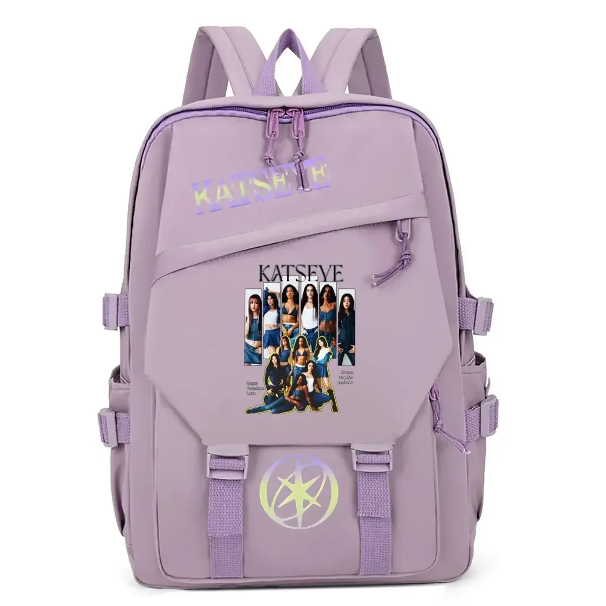 sac à dos d'école imprimé kpop katseye pour adolescentes, sac à dos de grande capacité pour étudiantes, sac à dos de mode pour femmes, sac à dos de voyage