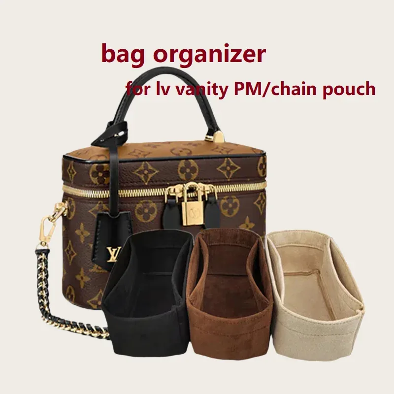 organisateur de sac pour lv vanity pm, pochette à chaîne, sac de maquillage, insertion de couleur personnalisée