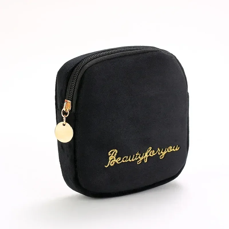 mode femmes sac cosmétique voyage serviette hygiénique maquillage articles de toilette lavage organisateur sac de rangement velours nécessaire maquillage pochette