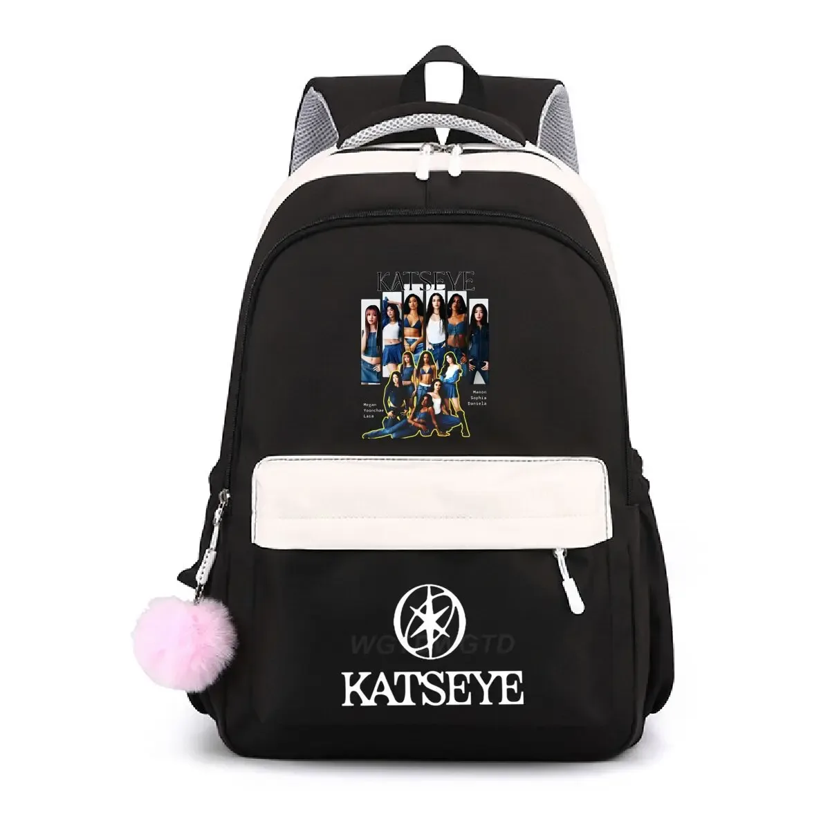 sac à dos à imprimé amusant hot katseye, grande capacité, pour hommes et femmes, sac pour ordinateur portable, voyage en plein air, sacs pratiques, sac d'école pour adolescents