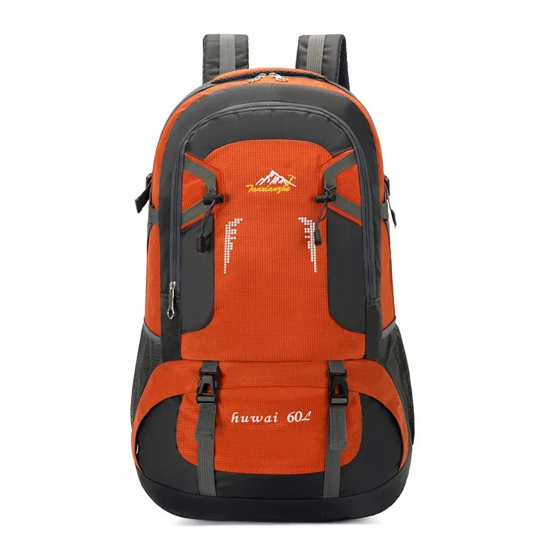 sac à dos d'alpinisme en plein air 60l, sac de rangement de voyage de grande capacité pour camping, sac rampant à fermeture éclair, sac léger portable