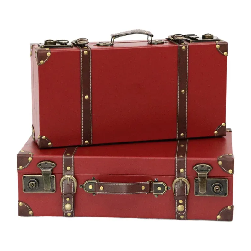 valise de boîte de rangement européenne vintage-vitrine de maison en bois, accessoire de photographie, organisateur de décor antique