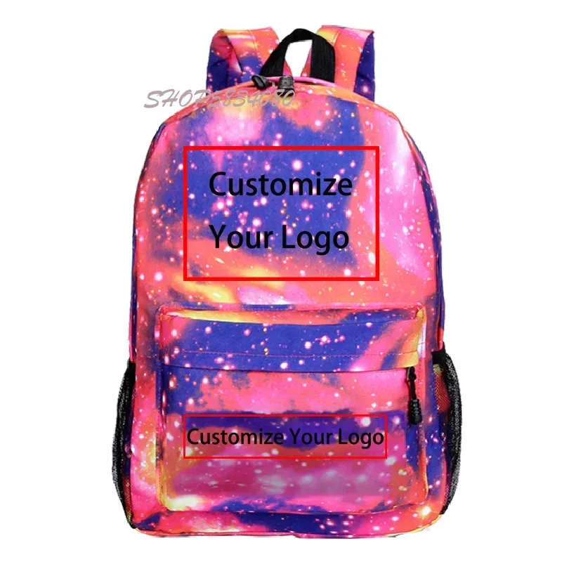 sac dos nylon unisexe motifs galactiques bleu rose gris noir scolaire voyage adolescents compartiment ordinateur poche téléphone