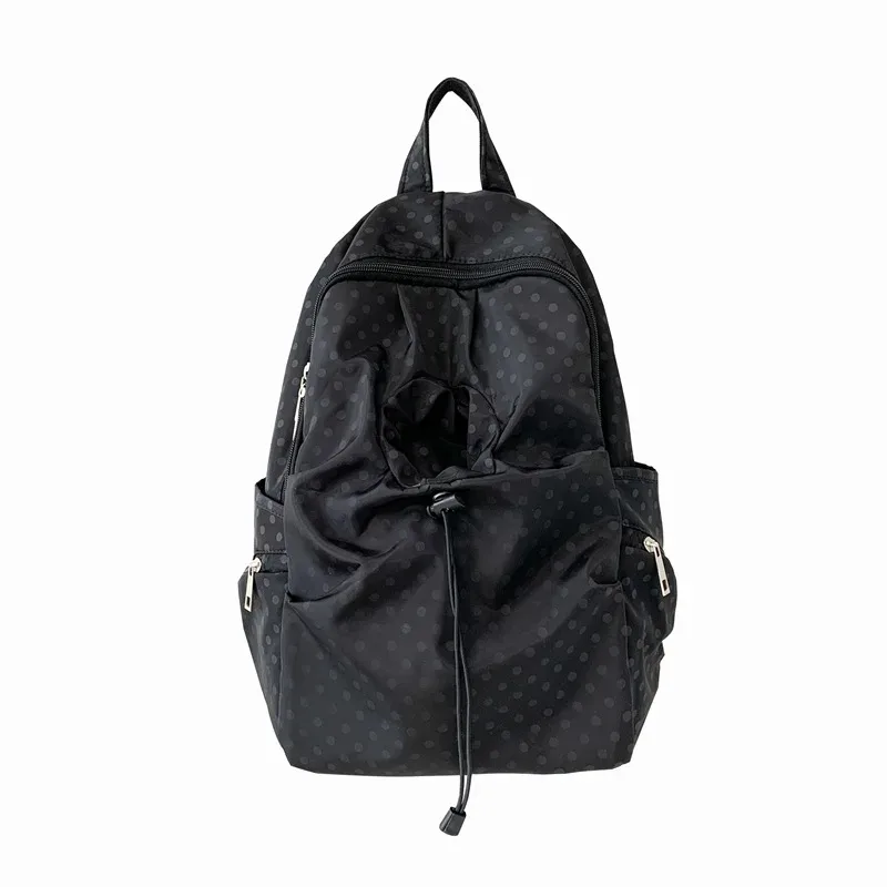 nouveau sac à dos coréen à pois pour femme 2026 – style preppy polyvalent et léger en nylon pour étudiants, voyages et loisirs