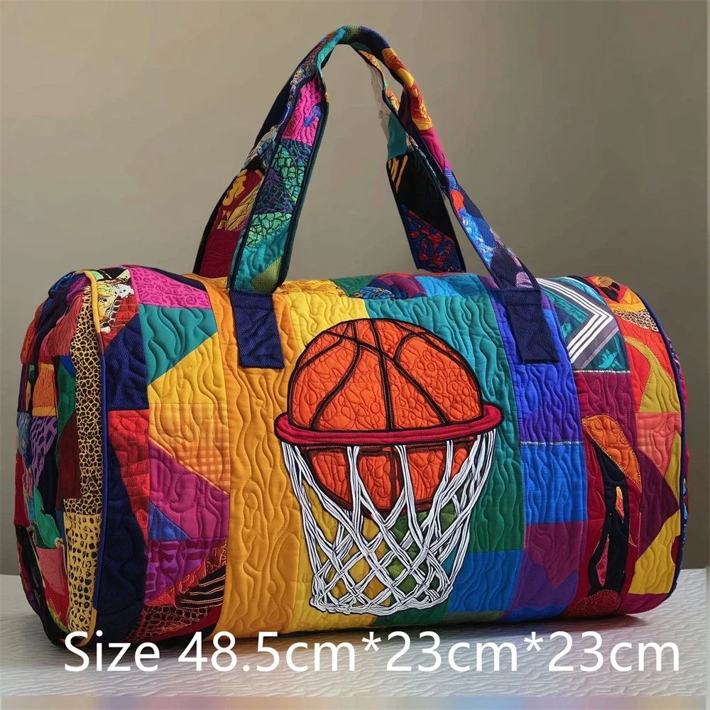 sac de sport matelassé imprimé en 3d pour le basketball, grande capacité, sac de voyage, sac de gym, sac de week-end, sac de nuit pour les fans de basketball unisexes