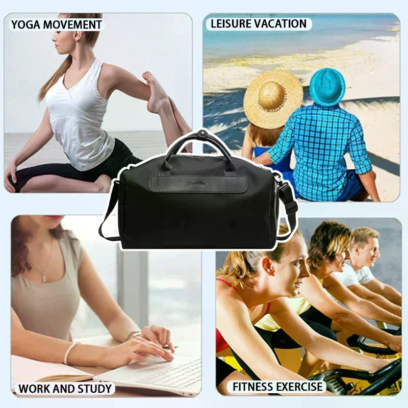 sac de yoga de gymnastique, sac de voyage multifonctionnel étanche de grande capacité pour femmes