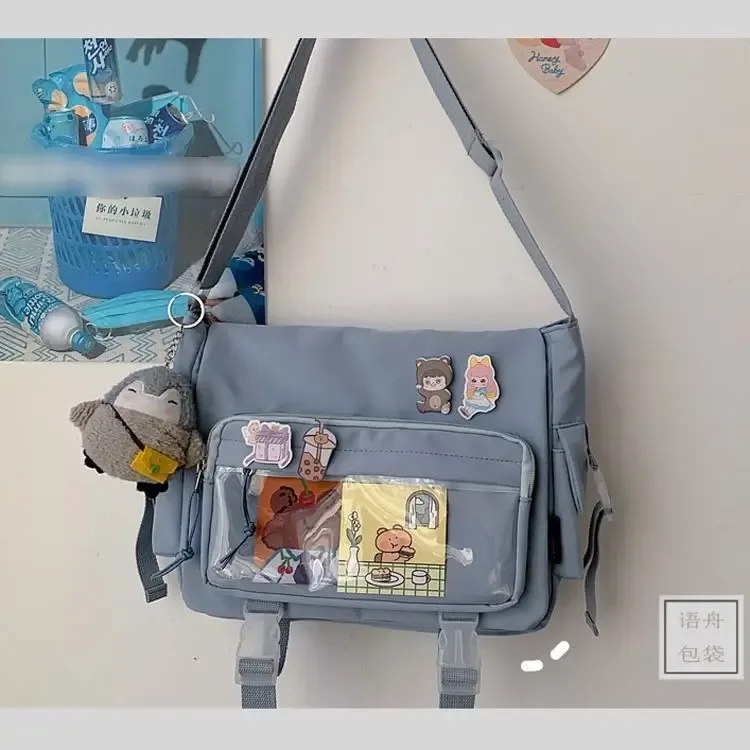 sac messager de style coréen pour femmes, sac à dos d'université de grande capacité, épaule polyvalente pour étudiants, fourre-tout de facteur d'école