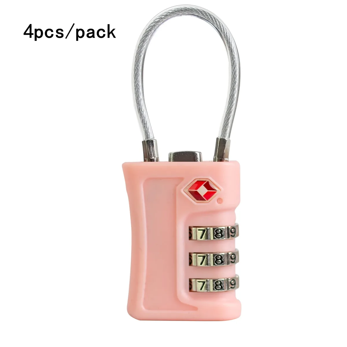 lot de 4 cadenas à code douanier tsa pour bagages de voyage, cadenas noir à design contrastant, cadenas à combinaison à 3 chiffres, code modifiable