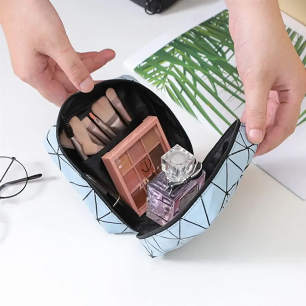 sac de rangement multifonction pour serviettes hygiéniques, motif losange, sacs de maquillage, support de poudres