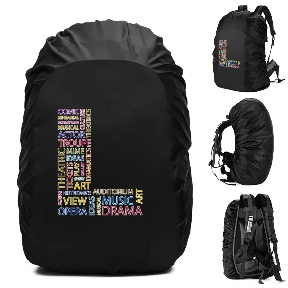 sac à dos imperméable pour homme, housse de pluie, camping en plein air, randonnée, escalade, sac à dos anti-poussière, texte imprimé, 20-70 l